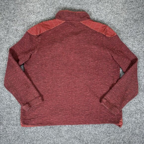 Carbon 2 Cobalt Sweater Mens Large Red 1/4 Zip Knit Pulover Casual Pocket Adult - Picture 3 of 5